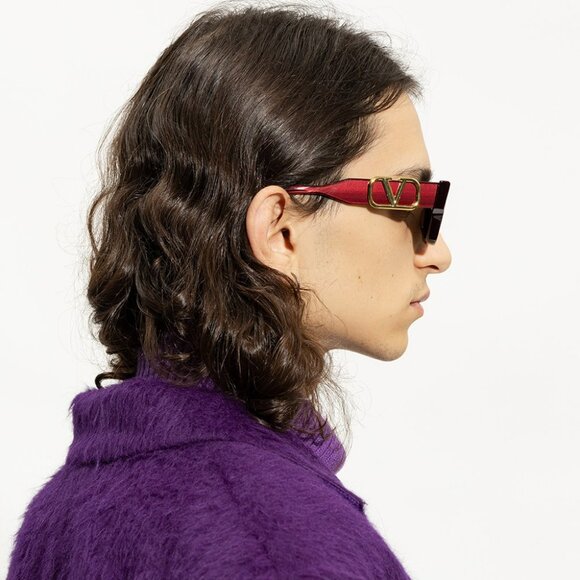 Valentino Men BRAND NEW Sunglasses Crystal Purple Grey Cat  display picture 1